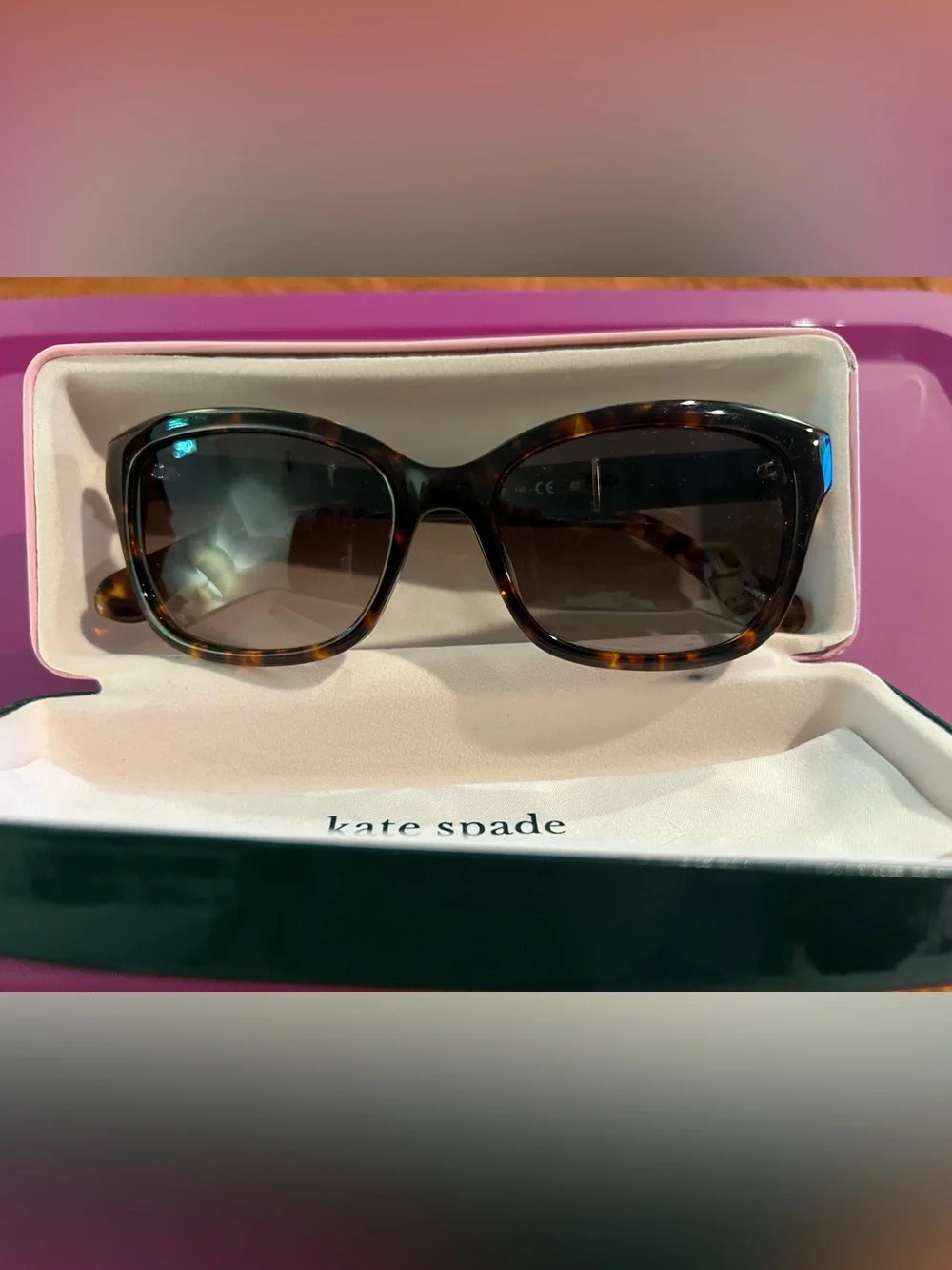 kate spade Tortoiseshell Frame Sunglasses with Brown Lenses